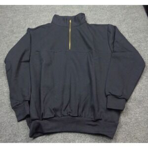 Vtg 90s The Game EMT Pullover Mens Blue Fire Department Workwear  1/4 Zip